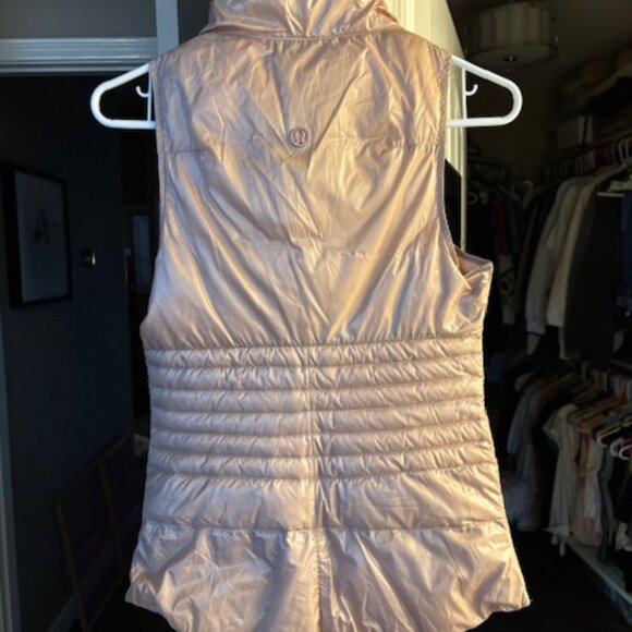 Lululemon Rose Gold (light pink) (gold) Fluffin Puffer Vest, Size 2 - Picture 3 of 6